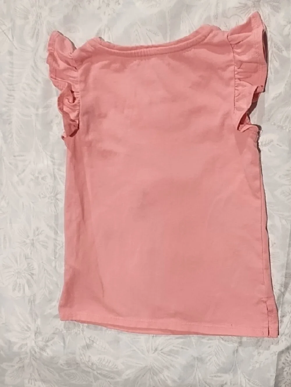 💥3/$5 Sale Cynthia Howie Pink Sequin Owl Ruffle Sleeve Tee EUC Size 4. So Cute.